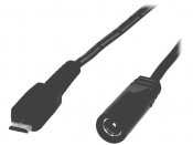 Adapter 5,5x2,1 hona till USB B micro, 20cm