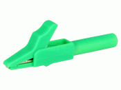 Krokodilklämma Ø4 mm, 15A, grön