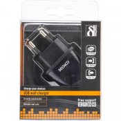 DELTACO USB-AC57 strömadapter från 230V till 5V USB, 2,1A Svart