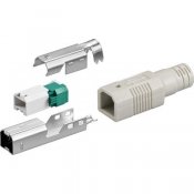 USB Typ B ha kontaktdon, verktygsfri, grå