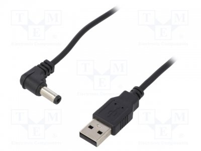 USB A till 5,5x2,5mm 0,5m