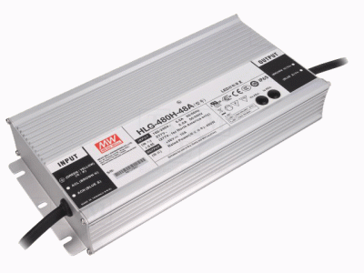 Power supply 48V (40,8...50.4V) Mean Well HLG-480H-48A, ...10A Vattentät IP65
