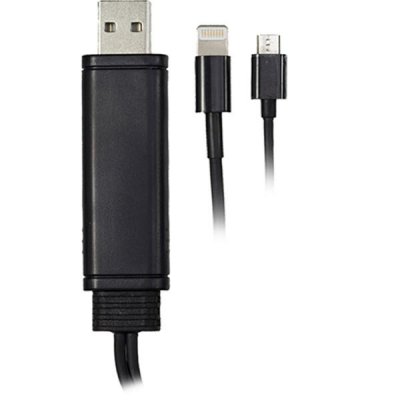 EPZI IPLH-187 Universal sync/laddnings-kabel Lightning/ USB Micro 0,2m svart