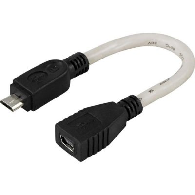 Deltaco USB-340, USB 2.0 adapter, Micro B hane - Mini B hona
