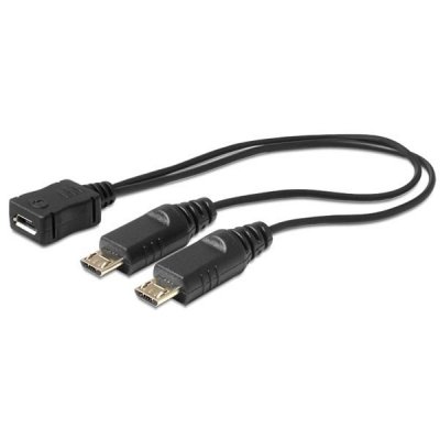 USB-splitterkabel, 1xMicro B ho till 2xMicro B ha