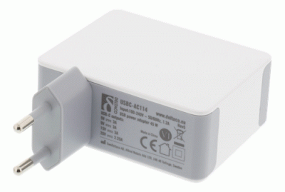 USBC-AC114 Väggladdare 240V - 5V/9V/15V/20V 45W, 1xUSB-C